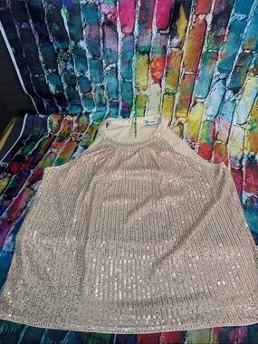 Grace Karin Rose Gold Sequin Halter Top